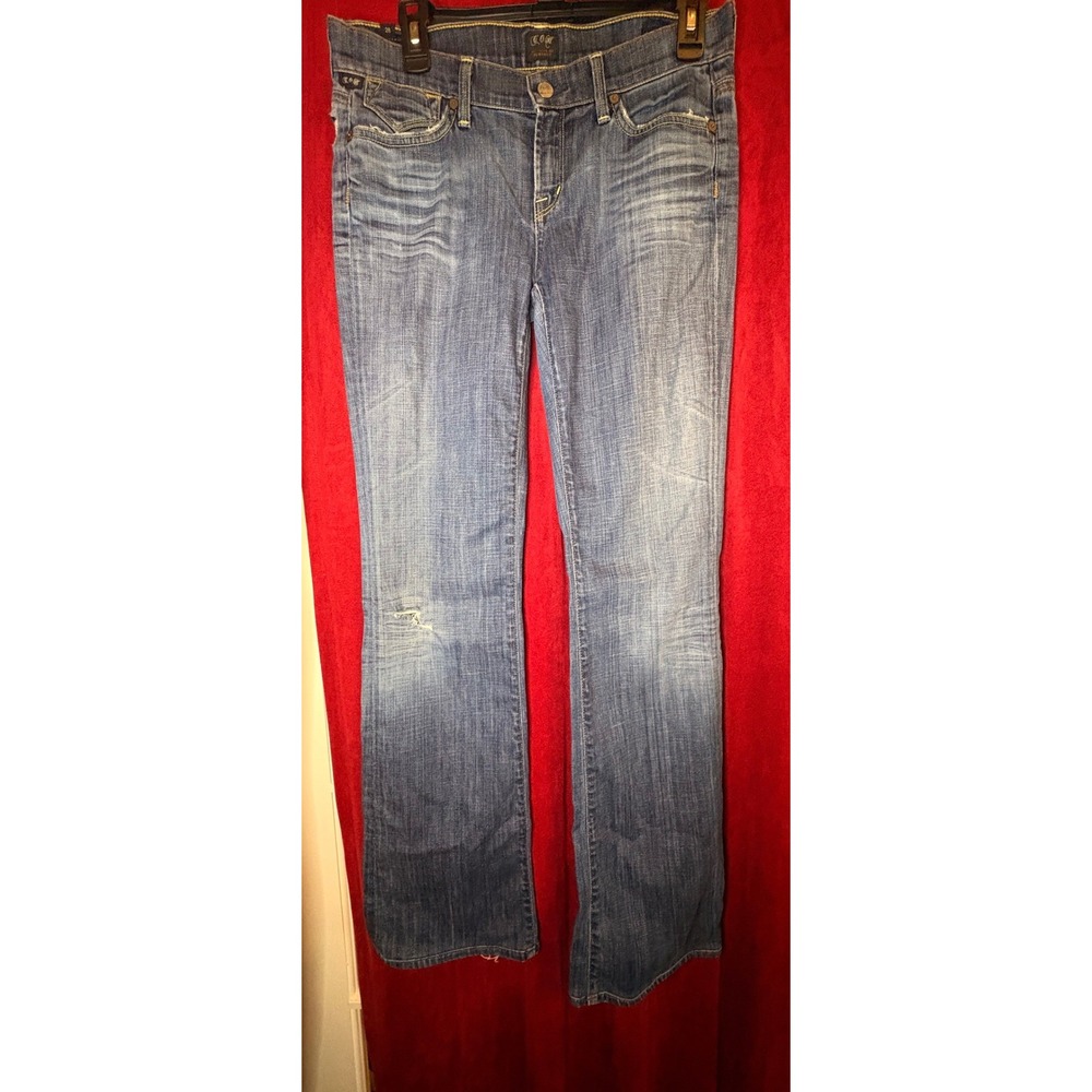 Citizens of Humanity Kelly‎ Low Waist Bootcut Stretch Distressed Jeans Blue 28